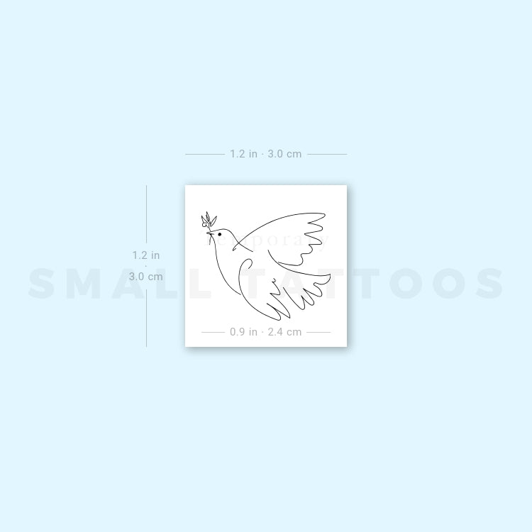 Dove Of Peace Temporary Tattoo (Set of 3)