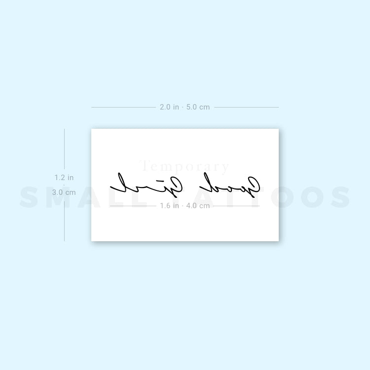 Handwritten Font Good Girl Temporary Tattoo (Set of 3)