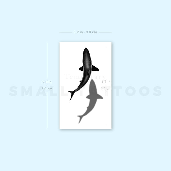 Shark And Shadow Temporary Tattoo (Set of 3)