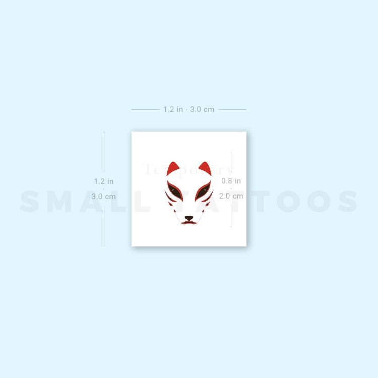 Tatuaje temporal de máscara de kitsune (juego de 3)