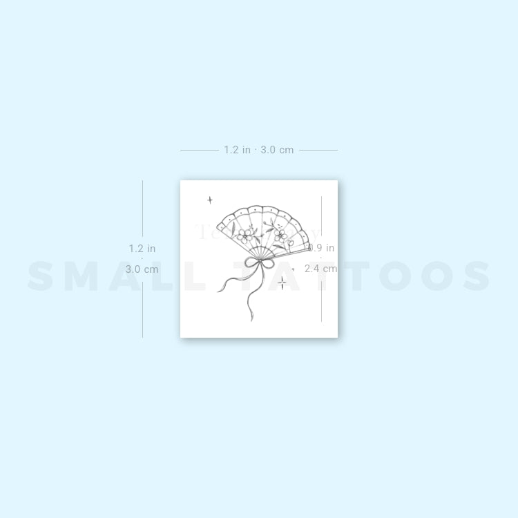 Little Hand Fan By Stefano Mazza Temporary Tattoo (Set of 3)