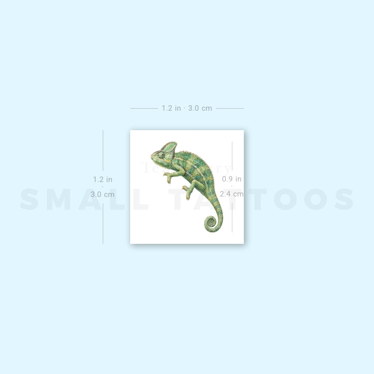 Watercolor Chameleon Temporary Tattoo (Set of 3)