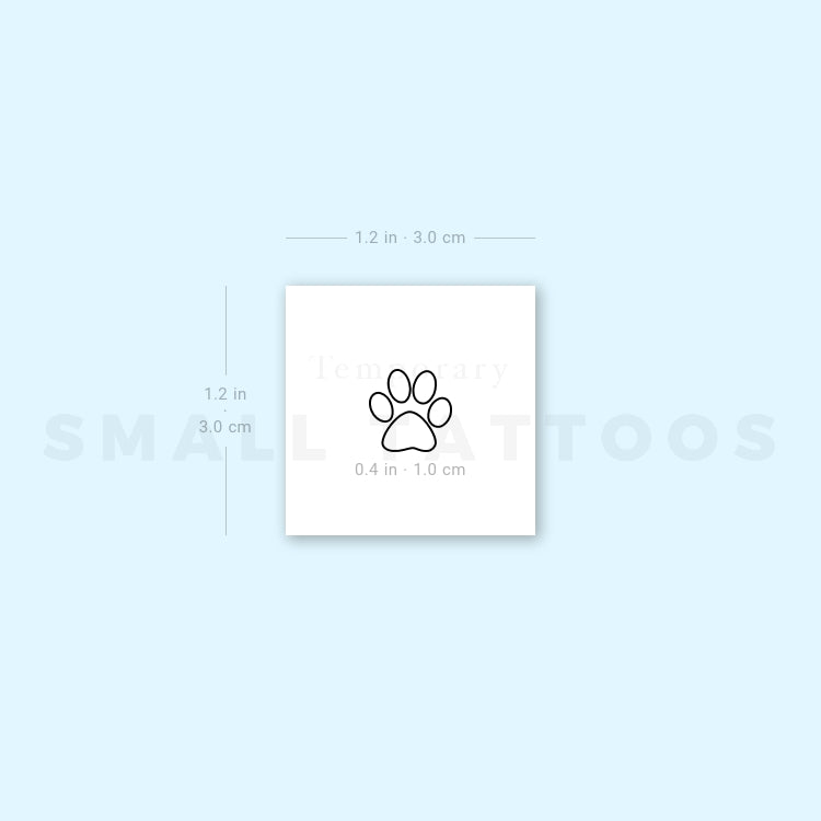 Little Paw Outline Temporary Tattoo (Set of 3)