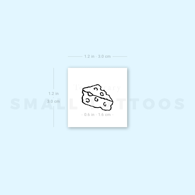 Minimalist Cheese Temporary Tattoo (Set of 3)