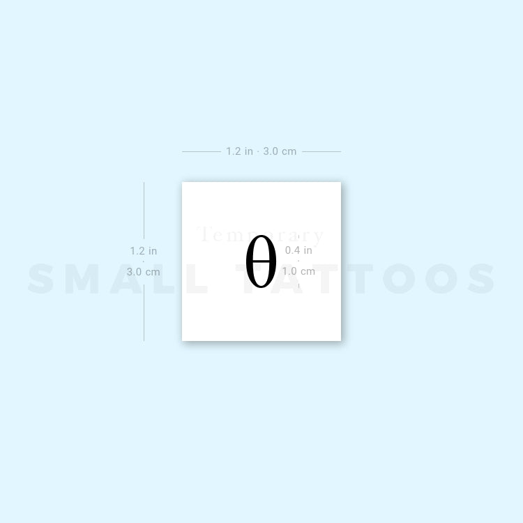Tatuaje temporal Theta θ (juego de 3)