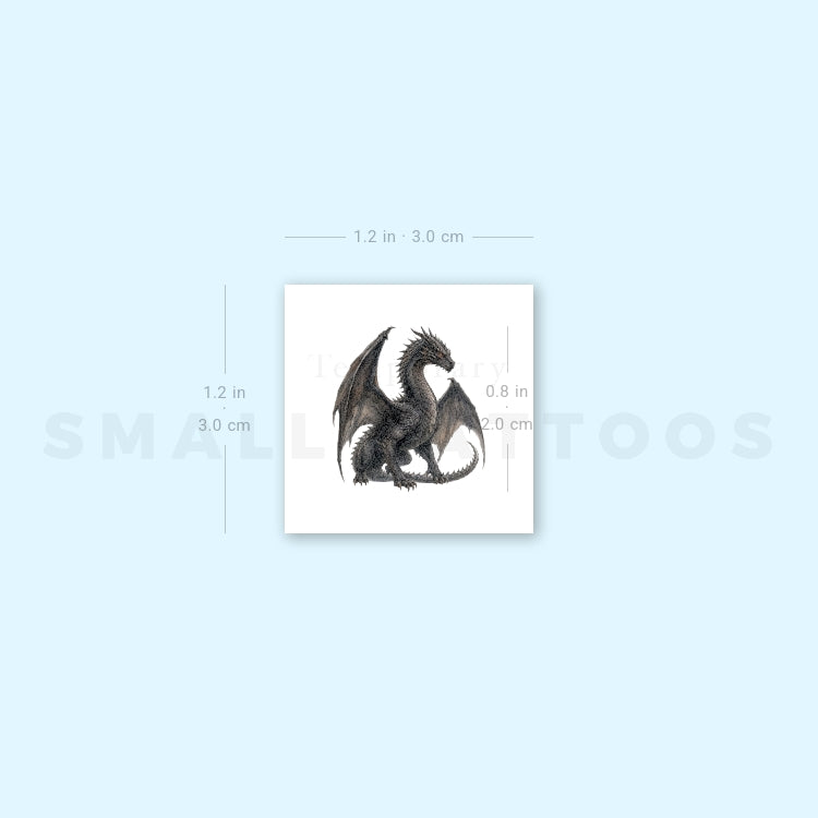 Resting Dragon Temporary Tattoo (Set of 3)