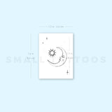 Crescent And Sun By Stefano Mazza Temporary Tattoo (Set of 3)