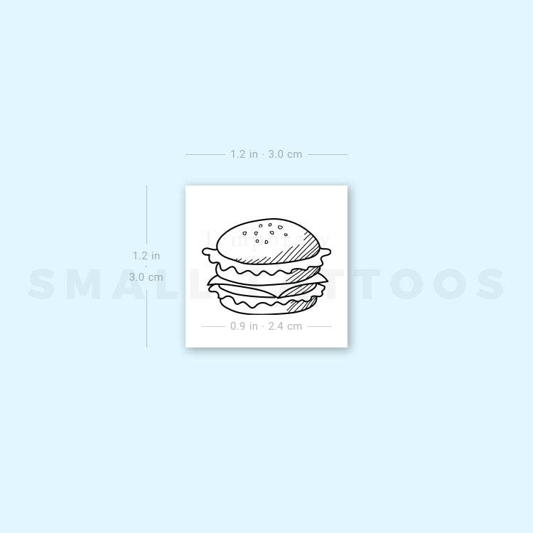 Hamburger Temporary Tattoo (Set of 3)