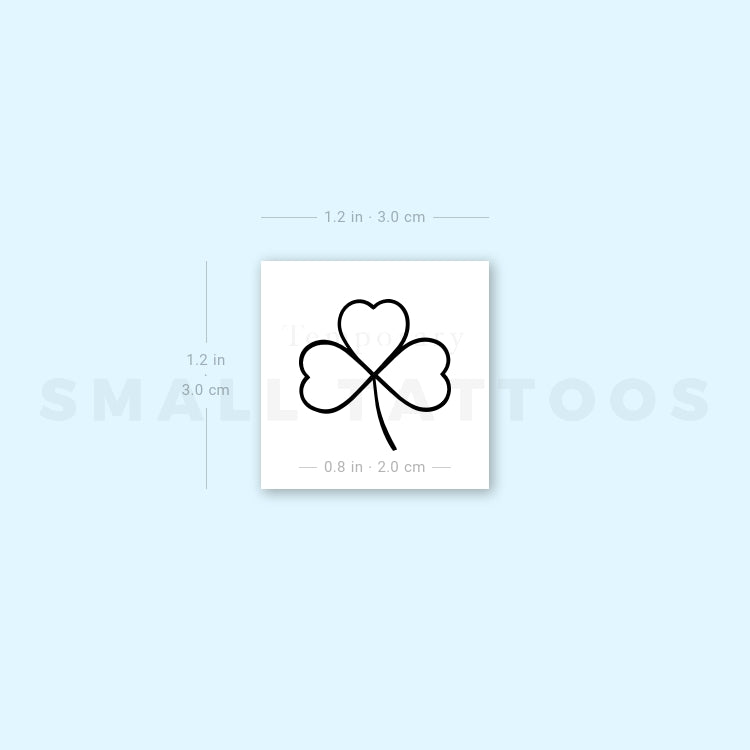 Tatuaje temporal minimalista de trébol de tres hojas (juego de 3)