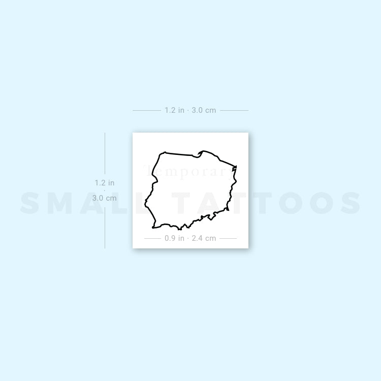 Tatuaje temporal del mapa de Polonia (juego de 3)