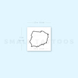 Poland Map Outline Temporary Tattoo (Set of 3)