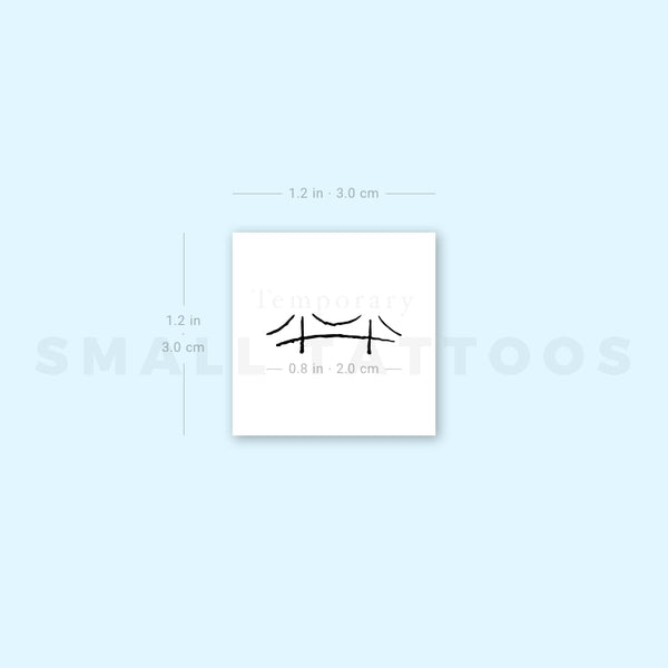 Minimalist Bridge Temporary Tattoo (Set of 3)