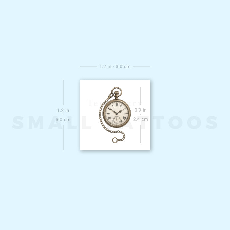 Pocket Watch Temporary Tattoo (Set of 3)