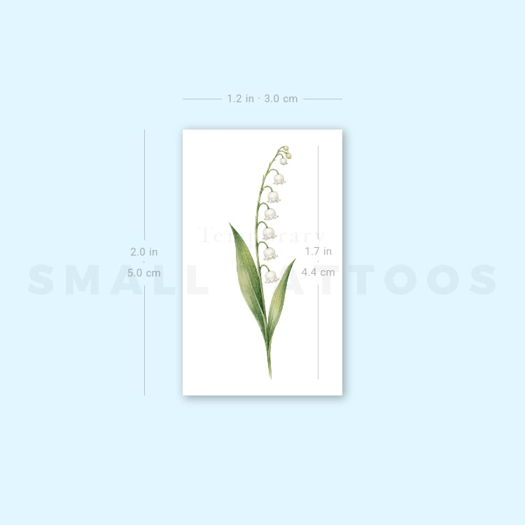Watercolor Lily Of The Valley Temporary Tattoo (Set of 3)