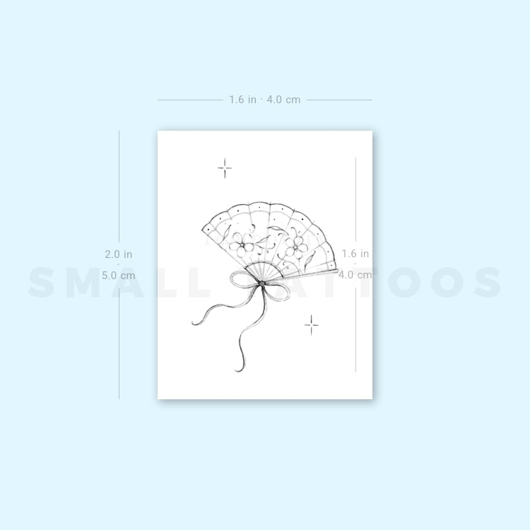 Hand Fan By Stefano Mazza Temporary Tattoo (Set of 3)