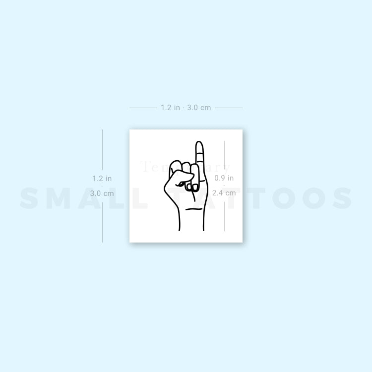 Sign Language I Temporary Tattoo (Set of 3)