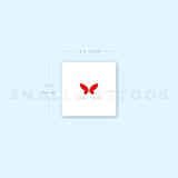 Red Minimal Butterfly Temporary Tattoo (Set of 3)