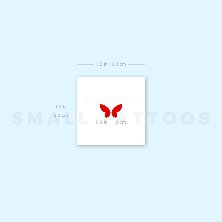 Red Minimal Butterfly Temporary Tattoo (Set of 3)