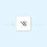 Letter U Script Temporary Tattoo (Set of 3)