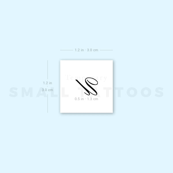 Letter U Script Temporary Tattoo (Set of 3)