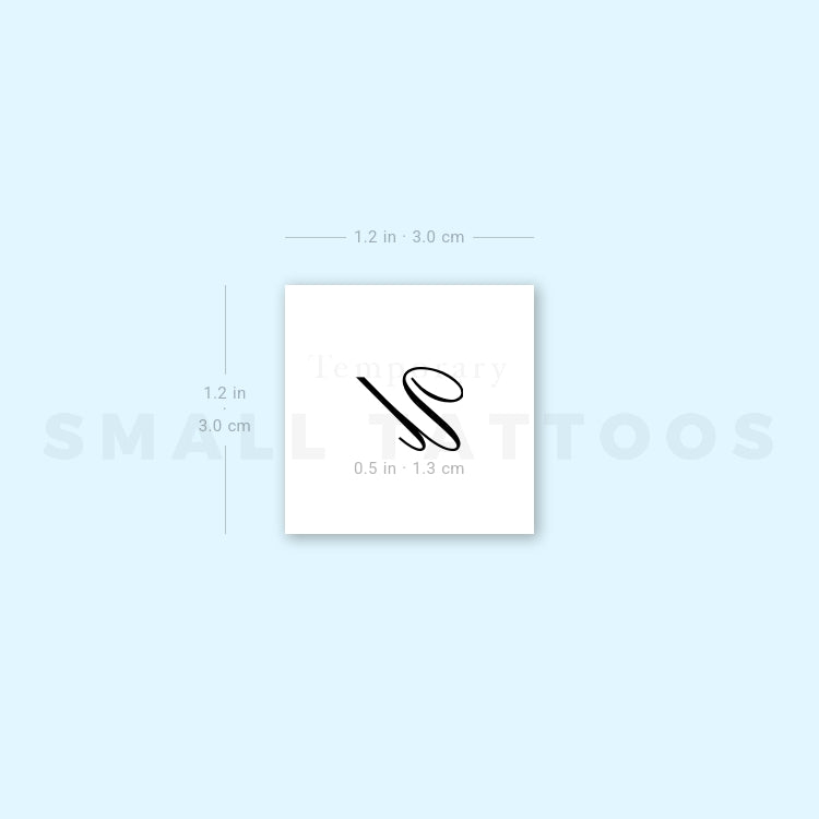 Letter U Script Temporary Tattoo (Set of 3)