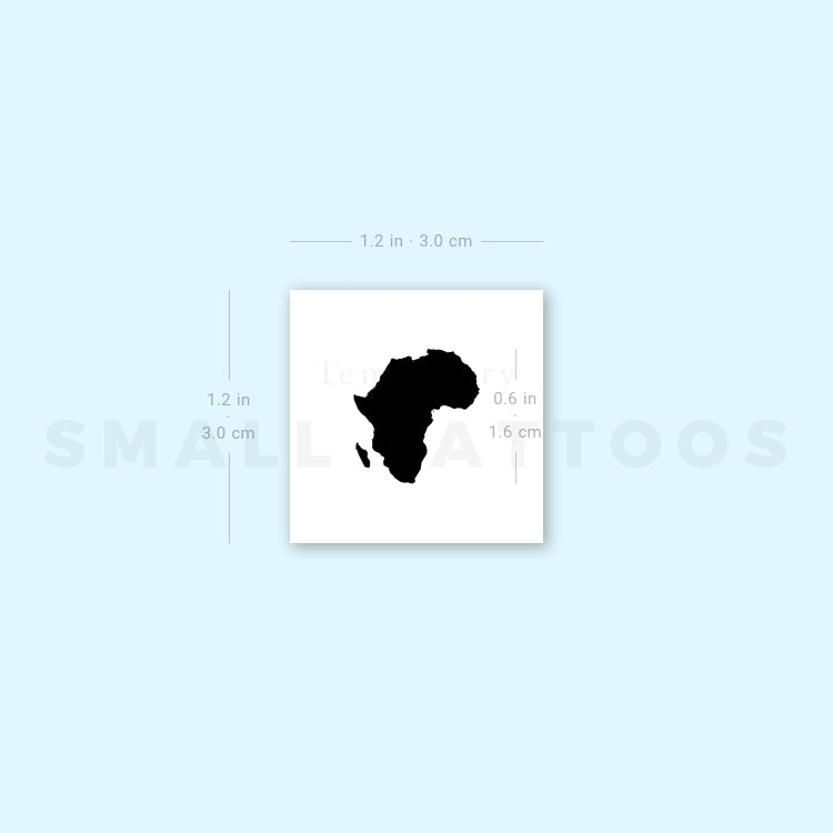 Small Africa Map Temporary Tattoo (Set of 3)