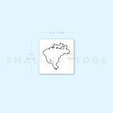 Brazil Map Outline Temporary Tattoo (Set of 3)