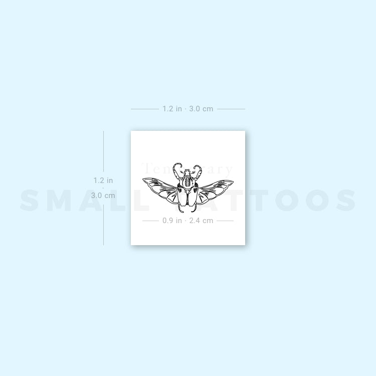Flying Beetle Temporary Tattoo (Set of 3)