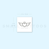 Winged Heart And Halo Temporary Tattoo (Set of 3)