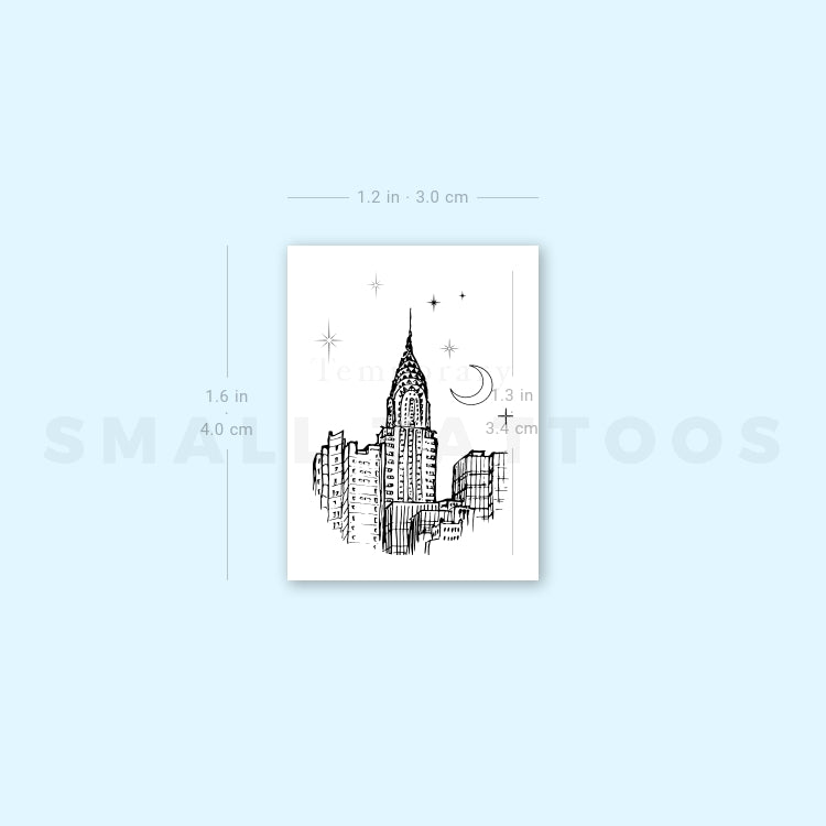 Chrysler Building Temporary Tattoo (Set of 3)