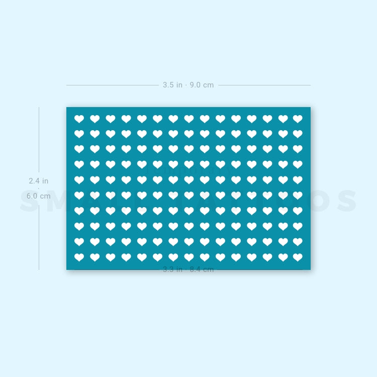 White Hearts Nail Decals Temporary Tattoo (Set of 3)