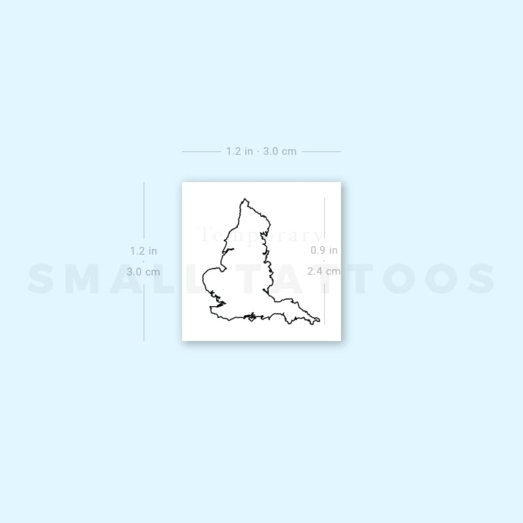 England Map Temporary Tattoo (Set of 3)