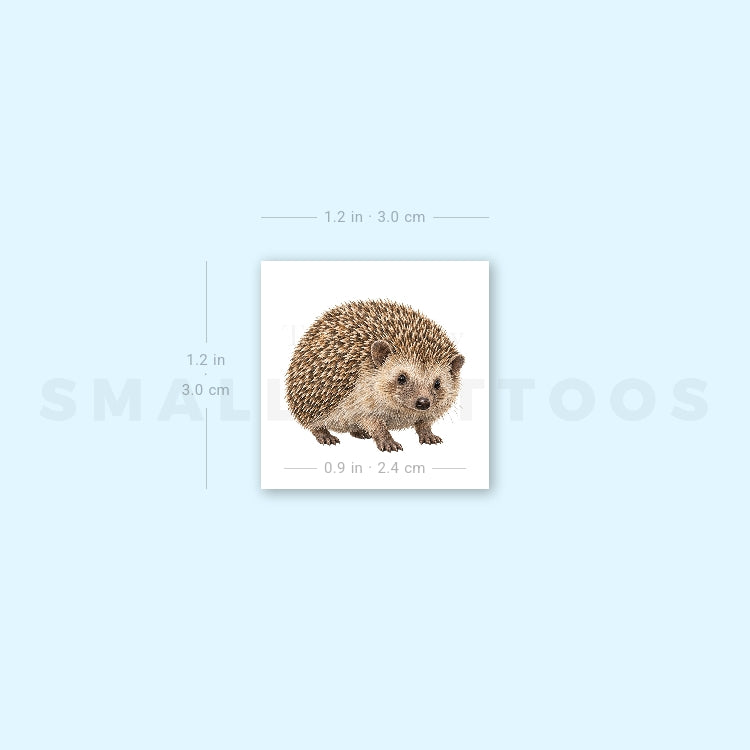 Watercolor Hedgehog Temporary Tattoo (Set of 3)