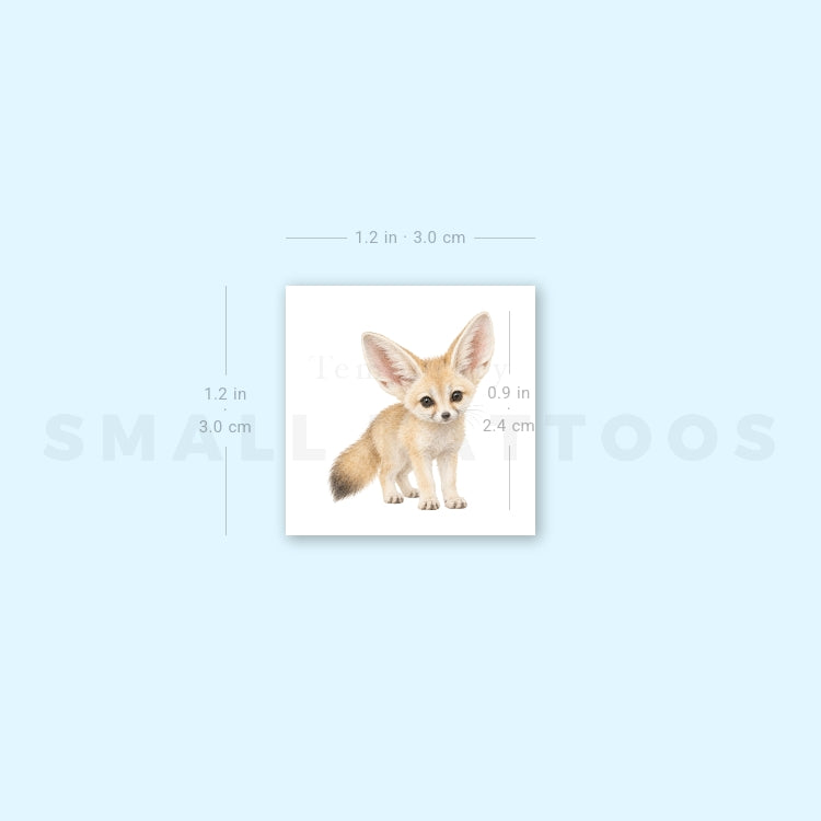 Baby Fennec Fox Temporary Tattoo (Set of 3)