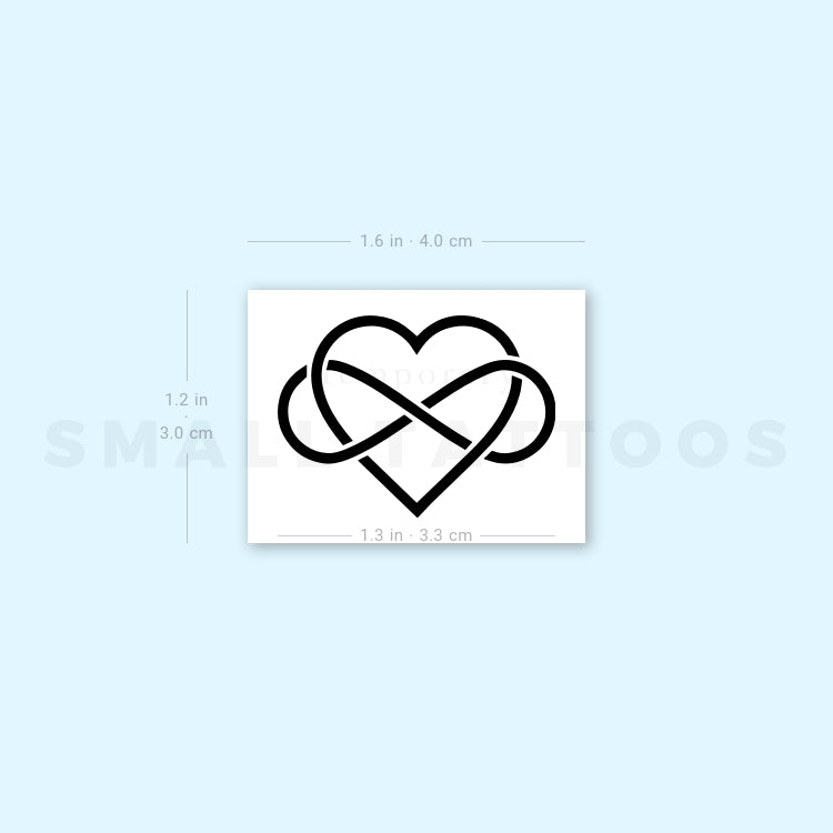 Tatuaje temporal de corazón entrelazado e infinito (juego de 3)