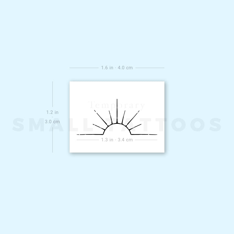 Tatuaje temporal minimalista de atardecer (juego de 3)