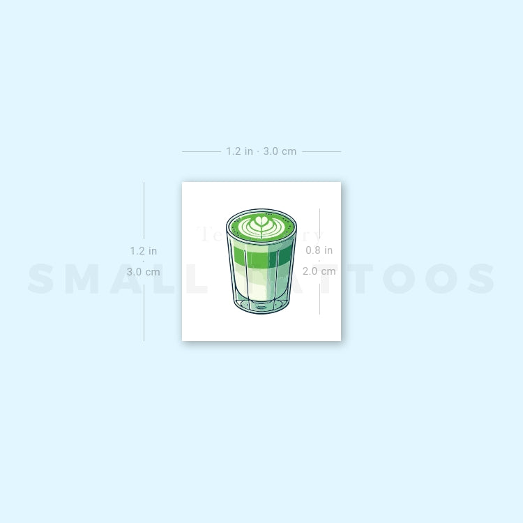 Little Matcha Latte Temporary Tattoo (Set of 3)