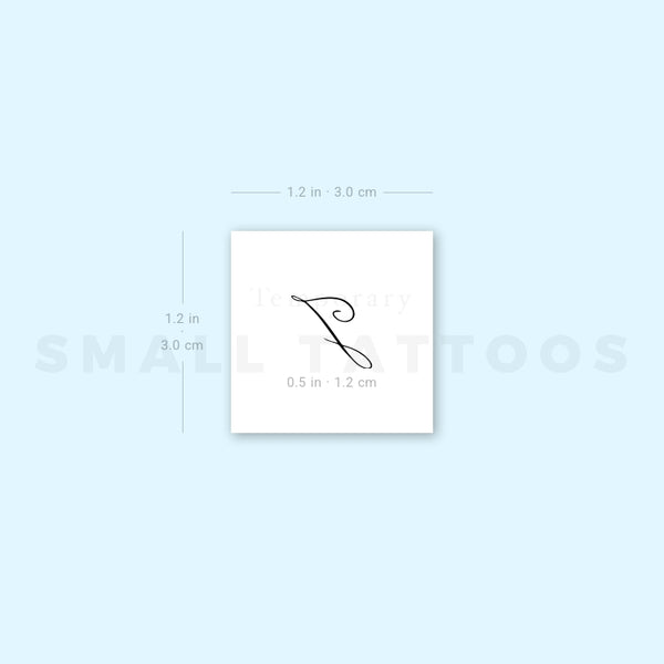 Letter J Script Temporary Tattoo (Set of 3)