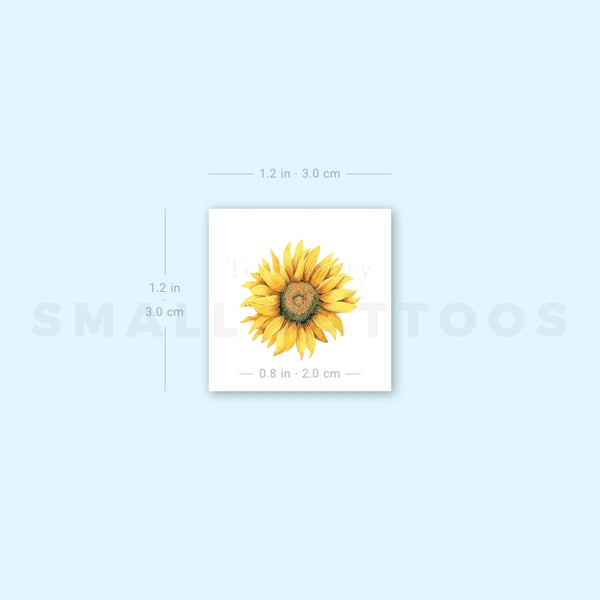 Sunflower Flower Temporary Tattoo (Set of 3)