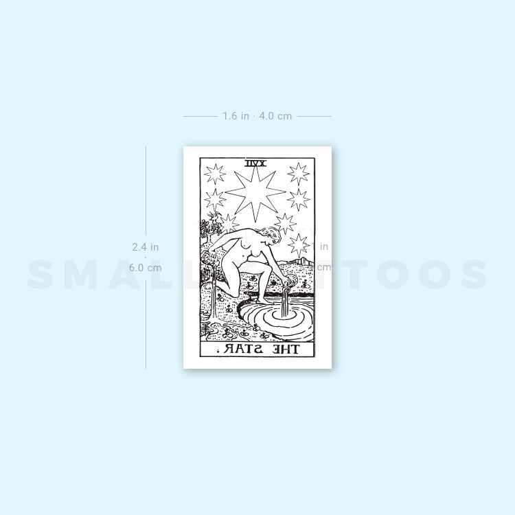 Tatuaje temporal de la carta del Tarot La Estrella (juego de 3)