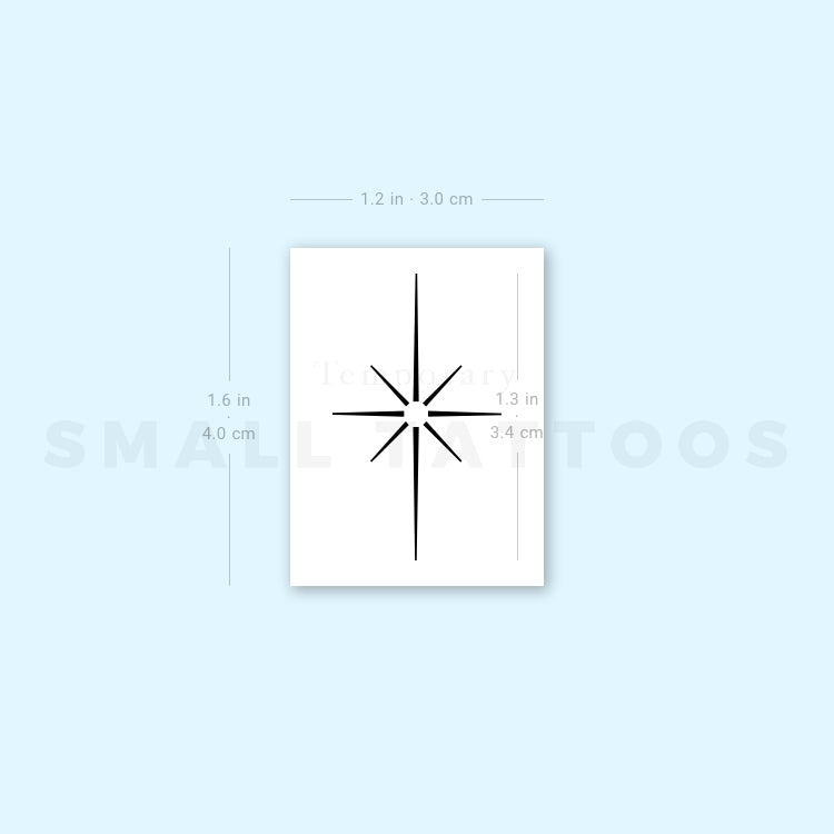 Tatuaje temporal de la Estrella del Norte (juego de 3)