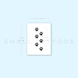 Six Tiny Paw Print Temporary Tattoo (Set of 3)