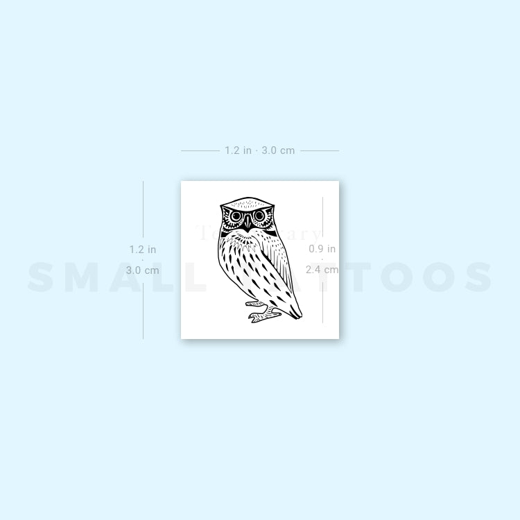 Owl Temporary Tattoo (Set of 3)