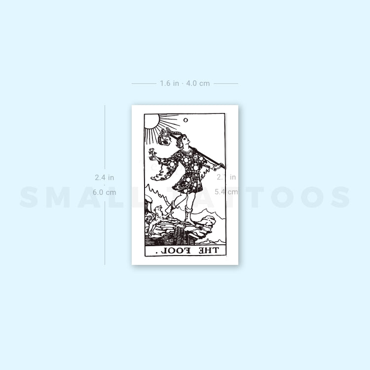 Tatuaje temporal de la carta del Tarot El Loco (juego de 3)