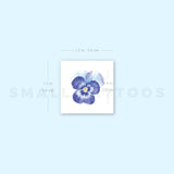 Blue Pansy Temporary Tattoo (Set of 3)