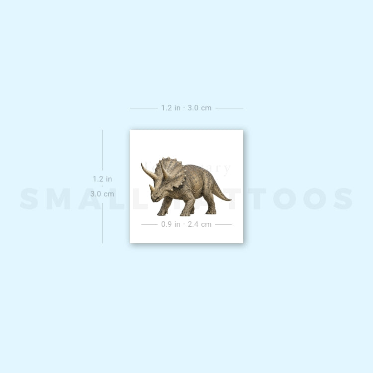 Realistic Triceratops Temporary Tattoo (Set of 3)