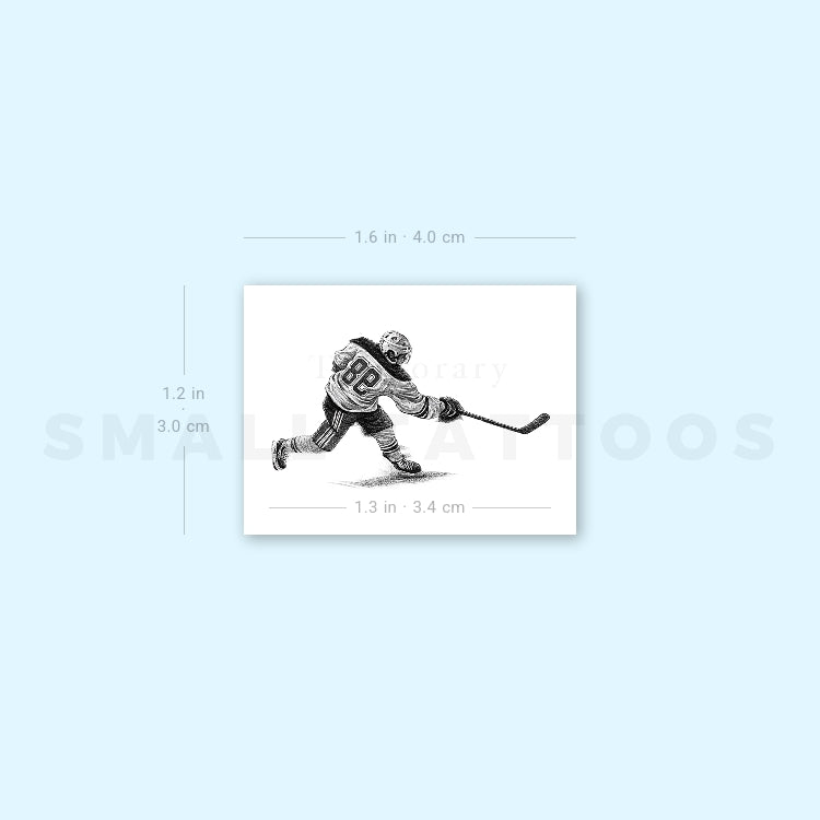 Ice Hockey Player Temporary Tattoo (Set of 3)