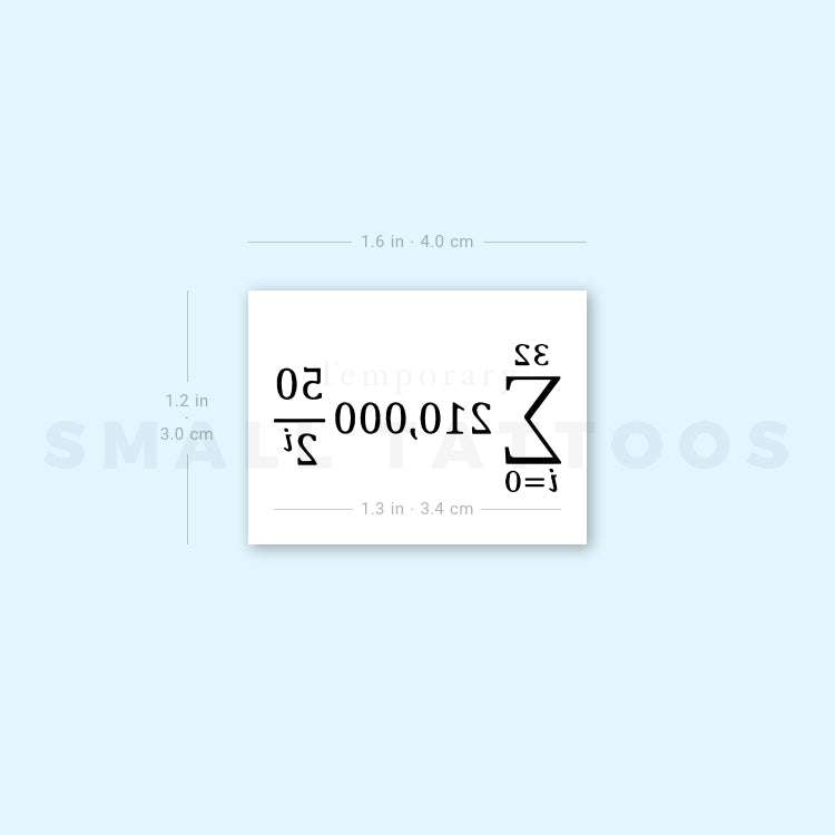 Bitcoin Supply Formula Temporary Tattoo (Set of 3)