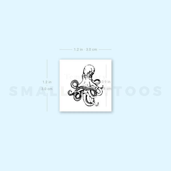 Small Octopus Temporary Tattoo (Set of 3)