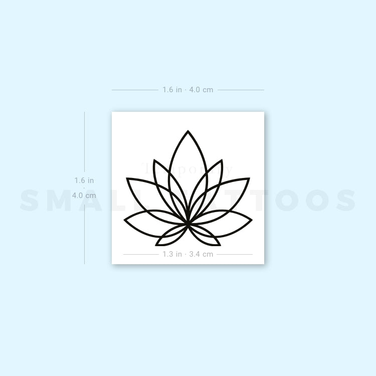 Line Lotus Temporary Tattoo (Set of 3)